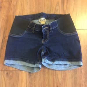Maternity dark wash shorts